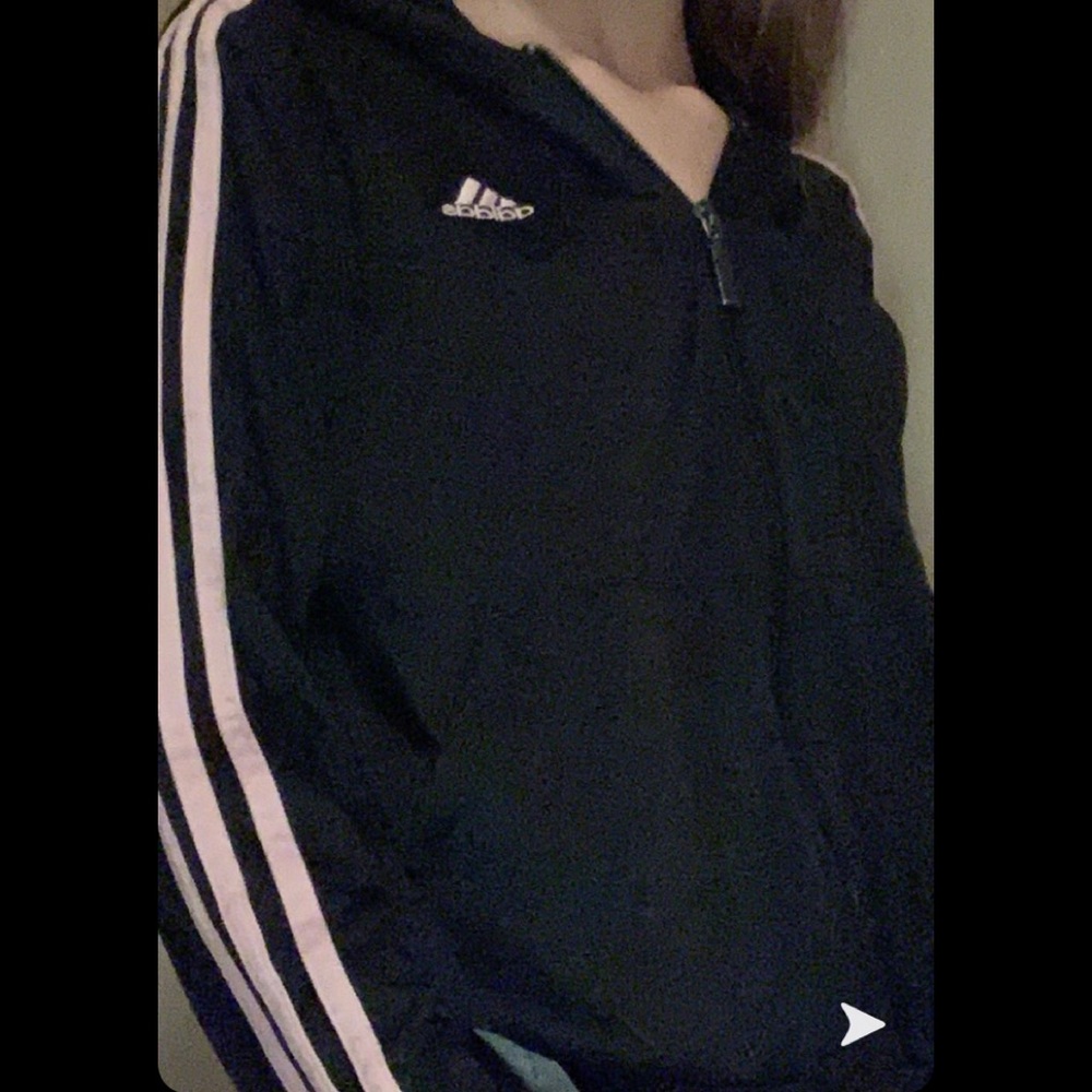 black and pink adidas zip up